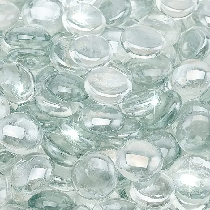 10-Pound Fire Glass Beads 1/2 inch Luster Fire Glass Drops for Fireplace Fire Pit | Gas Log Sets | Landscaping | Fish Tank, Crystal Ice Luster