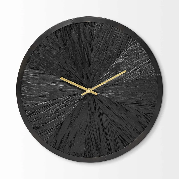 16.5″ Round Large Black Modern Wall Clock
