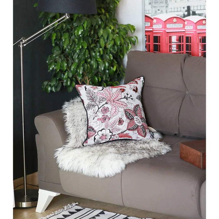 17″X 17″ Multicolor Jacquard Forest Decorative Throw Pillow Cover