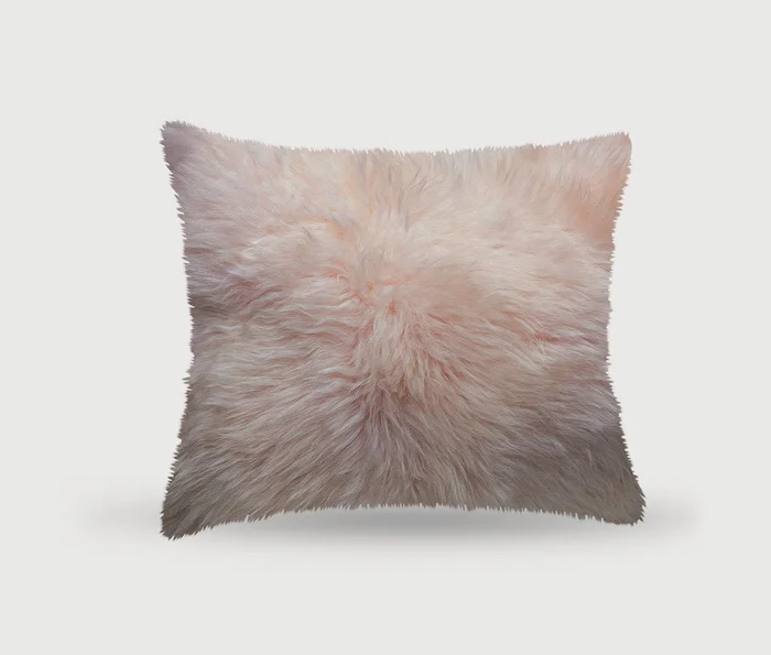 18″ Blush Sheepskin Throw Pillow