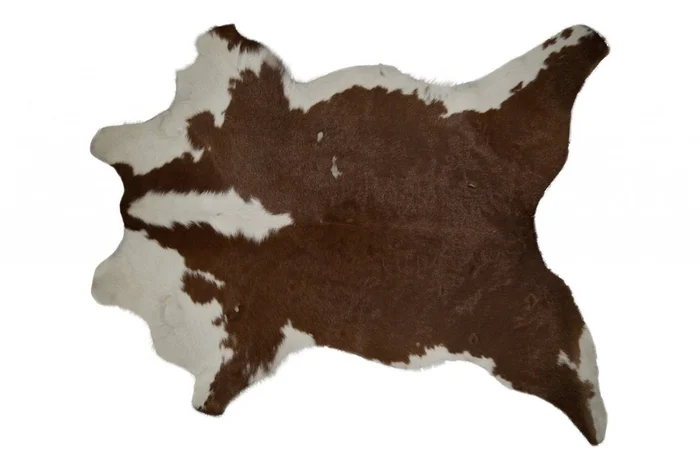 2′ X 3′ Brown And White Cowhide Cowhide Print Hand Tufted Area Rug