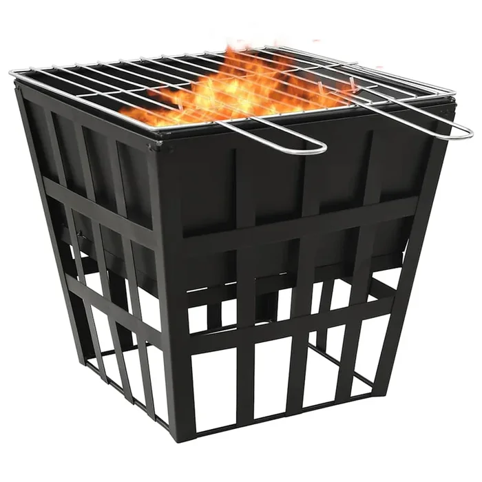 2-In-1 Fire Pit And Bbq 34X34X48 Cm Steel