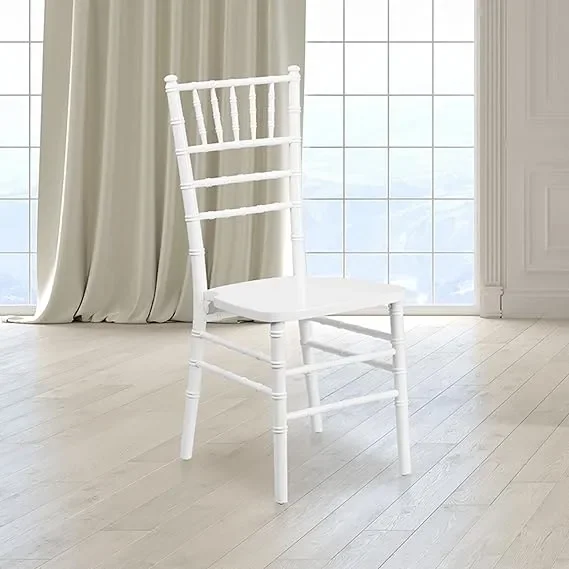 2 Pack HERCULES Series White Wood Chiavari Chair