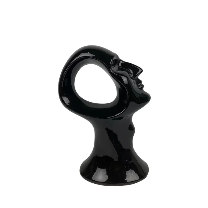 20.5cm Face Sculpture Black