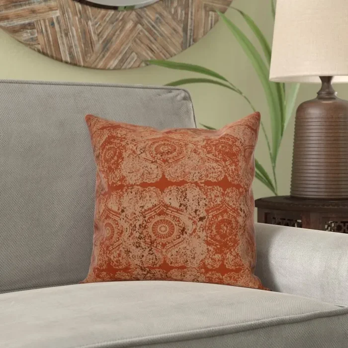 20″ H x 20″ W x 2″ D Orange / Rust Square Pillow Cover & Insert SC100