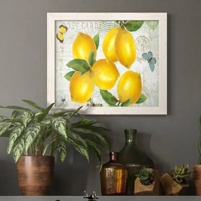 20″ H x 24″ W x 1″ D Postcard Lemons – Picture Frame Graphic Art on Canvas HAB120