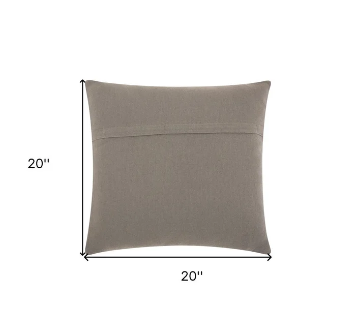 20″ Light Gray Cotton Blend Curly Loops Throw Pillow