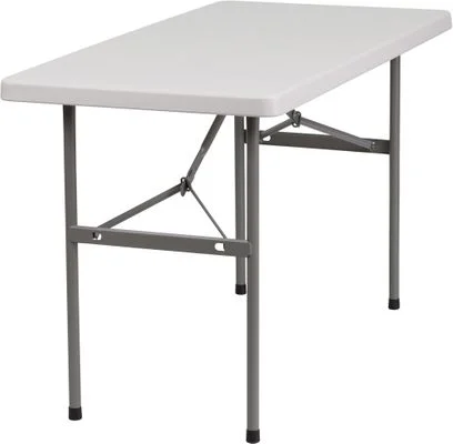 24”W x 48”L Granite White Plastic Folding Table – RB-2448-GG