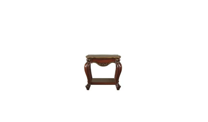 24″ Oak Solid Wood Square End Table With Shelf