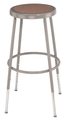 25″-33″ Adjustable Lab Stool with Hardboard Seat – National Public Seating – 6224H