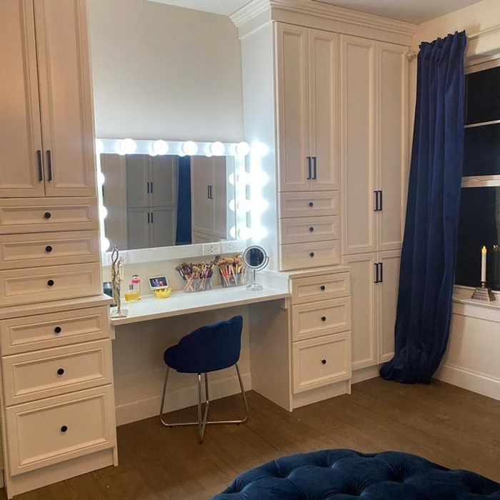 28″ White Wood Framed Accent Mirror