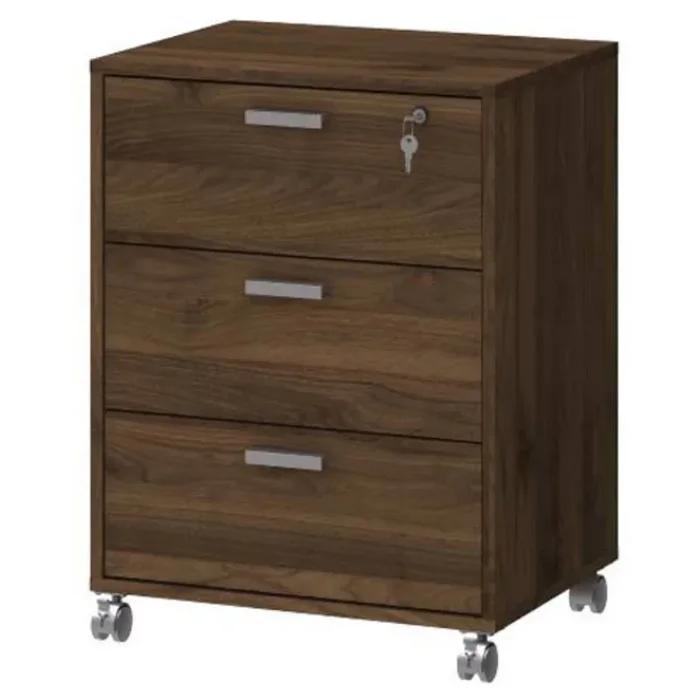 3 Drawer Vertical Wood Lockable FileCabinet, Walnut K7554