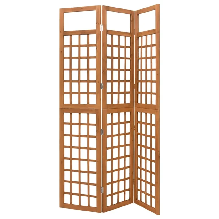 3-Panel Room Divider/Trellis Solid Fir Wood 121X180.5 Cm