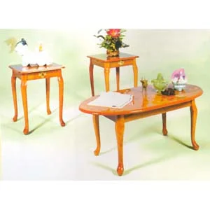 3-Pc Queen Anne Occasional Table Set 1601-OAK (ML)