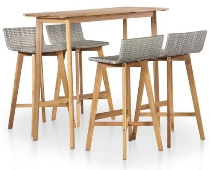 3 Piece Acacia Wood Outdoor Dining Set CG1138 *AS IS*