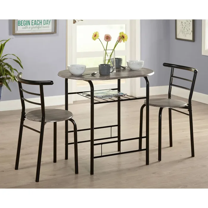 3 Piece Bistro Set, Gray TTR376
