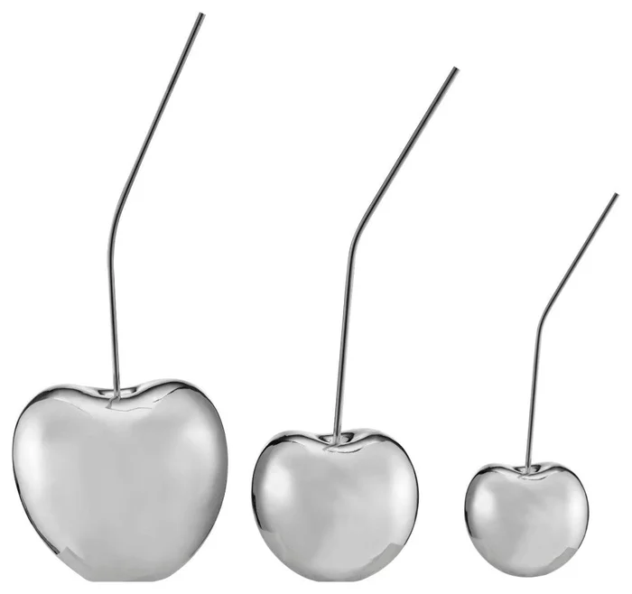 3-Piece Set Cherries, Chrome