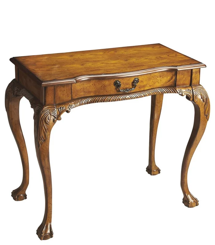 35″ Brown Solid Wood Writing Desk