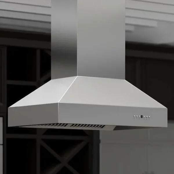 36″ 1200 CFM Ducted Island Range Hood in Brushed 430 Stainless Steel K7561 (2 Boxes)