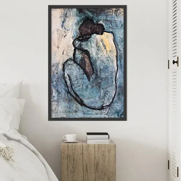 37″ H x 25″ W x 0.75″ D The Blue Nude (Seated Nude) by Pablo Picasso – Picture Frame Print