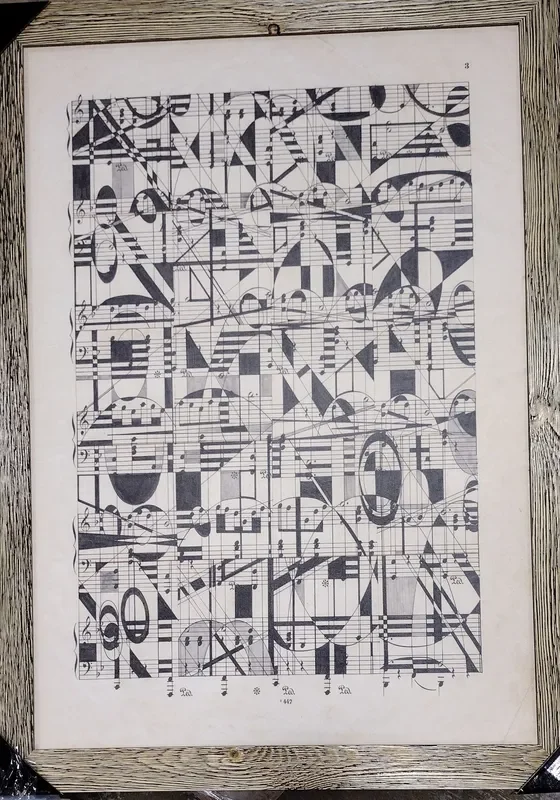 38″ H x 28″ W x 1.25″ D Graphic Notes by Paul Cezanne – Picture Frame Painting