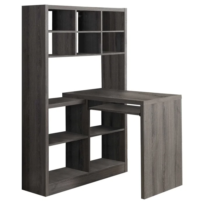 38″ Taupe L Shape Computer Desk