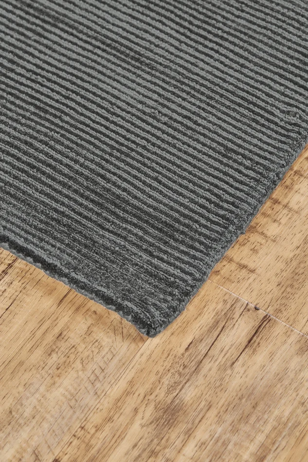 4′ X 6′ Gray And Black Hand Woven Area Rug