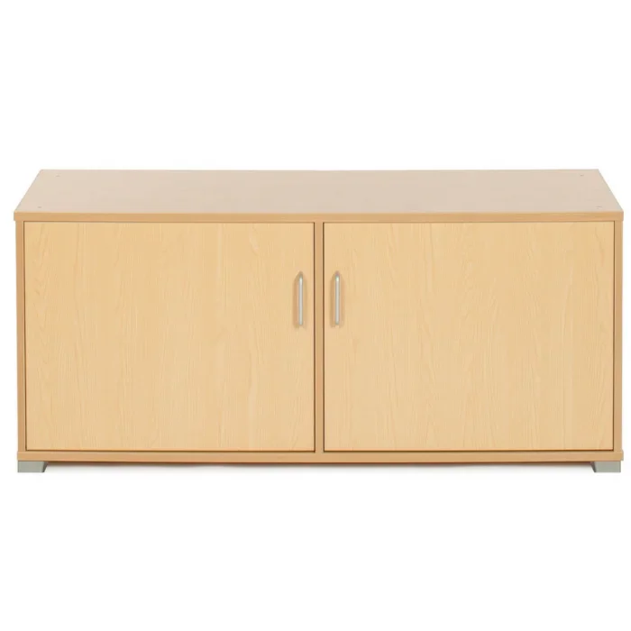 4 Bay Low Level Beech Wooden Cupboard W1385 x D453 x H500mm