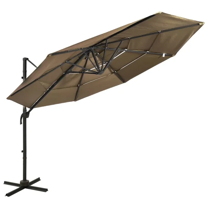 4-Tier Garden Parasol With Aluminium Pole 3X3 M