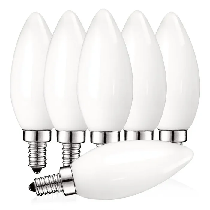 4 Watt (40 Watt Equivalent), B11 LED, Dimmable Light Bulb, Warrm White (2700K) E12/Candelabra Base