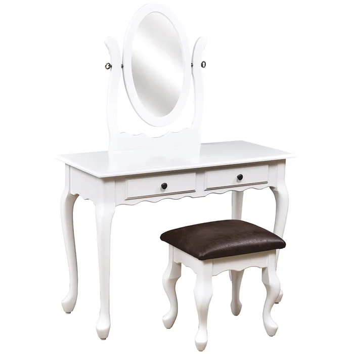 42″ Queen Anne 2 Drawer Dressing Table with Stool Option