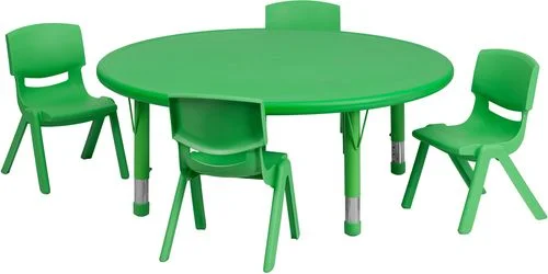 45” Round Adjustable Green Activity Table Set – YU-YCX-0053-2-ROUND-TBL-GREEN-E-GG