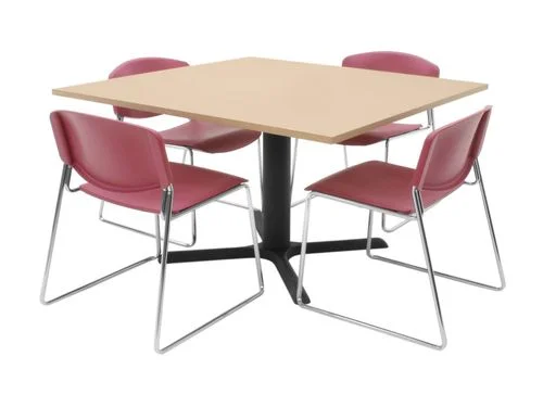 48″x48″ Table and 4 Zeng Stack Chairs Set – TBS48BESC44