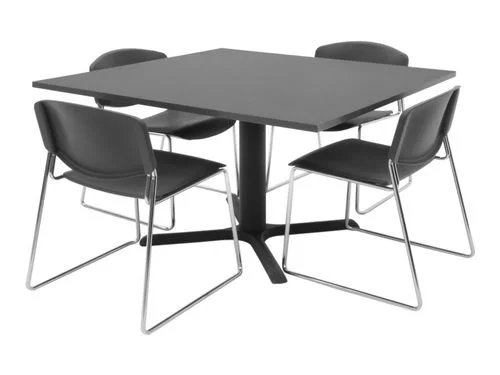 48″x48″ Table and 4 Zeng Stack Chairs Set – TBS48GYSC44