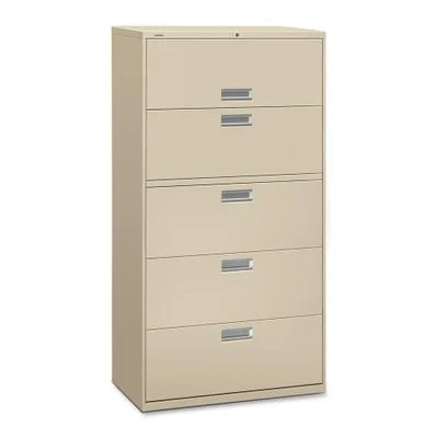 5 Drawer Locking Lateral File Cabinet in Putty – HON685LL
