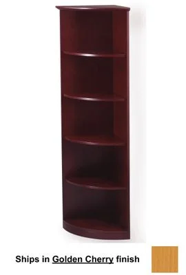 5 Shelf 1/4 Round Bookcase in Golden Cherry – Mayline Office Furniture – VBQ5GCH