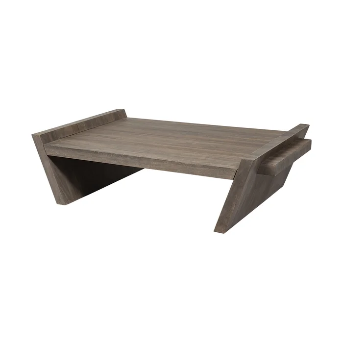 59″ Brown Wood Coffee Table