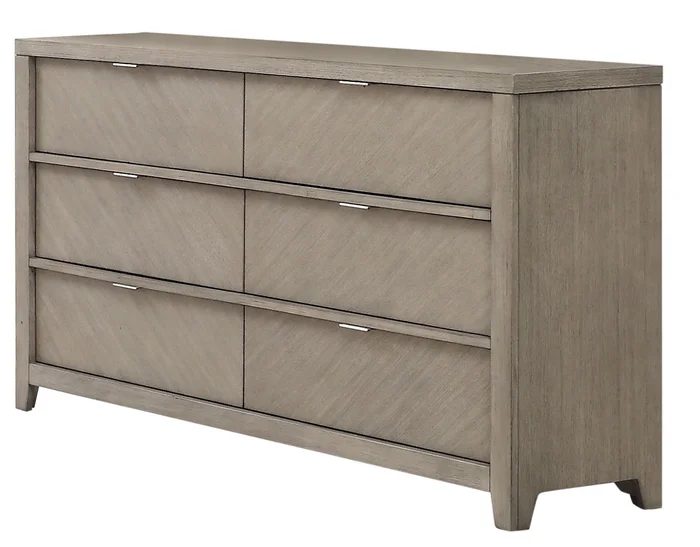 6 Drawer Dresser – Light Gray