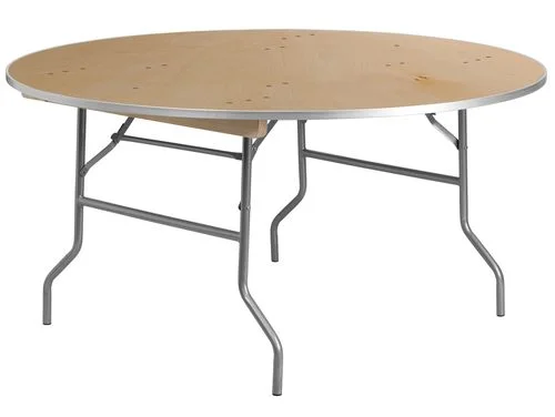 60” Round HEAVY DUTY Birchwood Folding Banquet Table – XA-60-BIRCH-M-GG