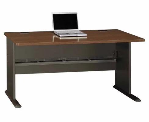 60″ Desk – Series A Walnut Collection – Bush Office Furniture – WC25560