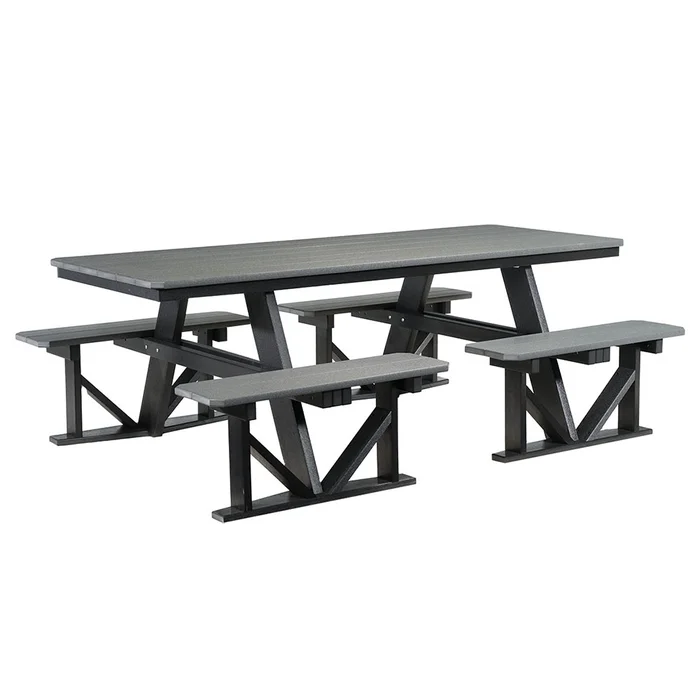 7′ Walk-In Poly Picnic Table (8′ Option)
