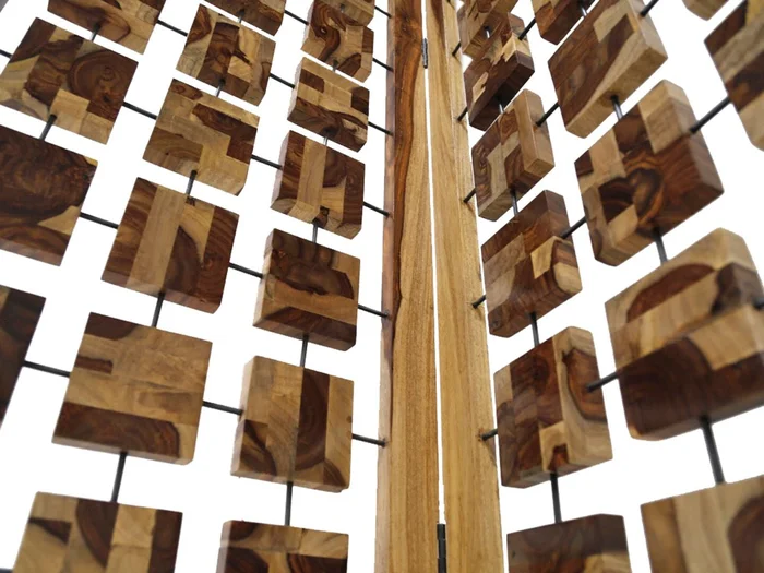 72″ Brown Solid Wood Folding Three Panel Screen Room Divider