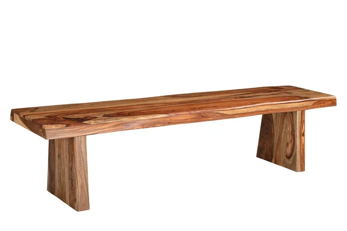 75″ Brown Solid Wood Live Edge Dining Bench