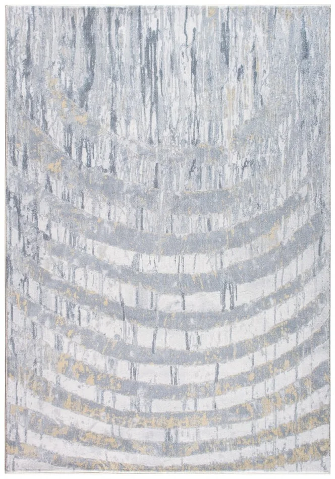 8′ X 10′ Gray And Ivory Abstract Area Rug