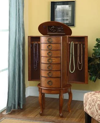 “Burnished Oak” Jewelry Armoire – Powell Furniture – 604-318