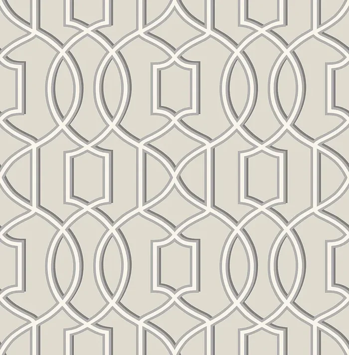 A-Street Prints 2625-21817 Quantum Grey Trellis Wallpaper