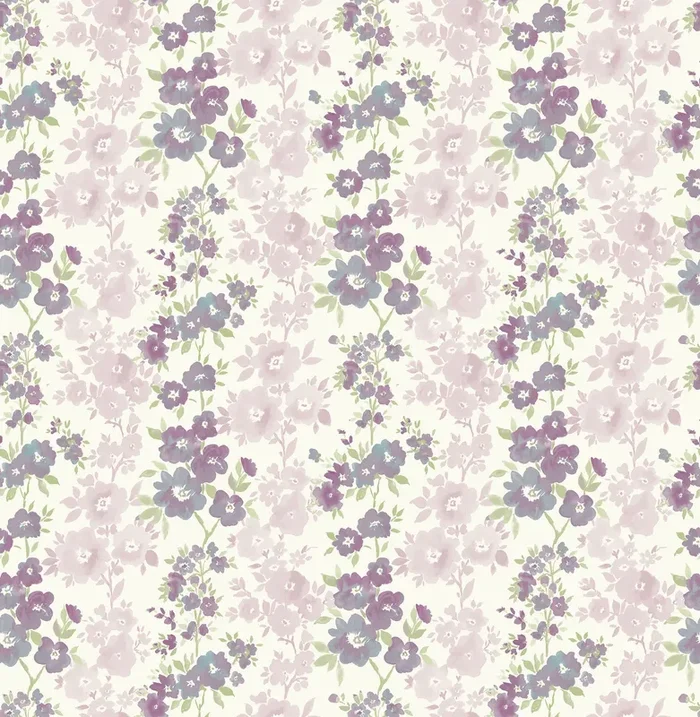 A-Street Prints 2657-22255 Charlise Plum Floral Stripe Wallpaper