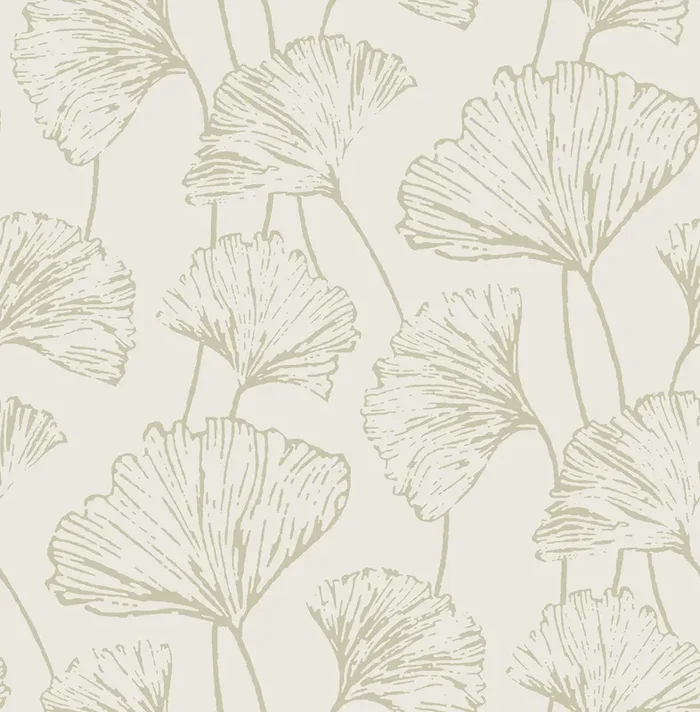A-Street Prints 2764-24317 Reverie Grey Ginkgo Wallpaper