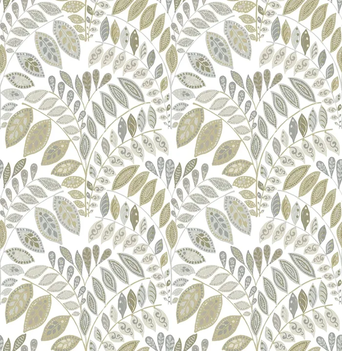 A-Street Prints 2821-25145 Fiddlehead Grey Botanical Wallpaper