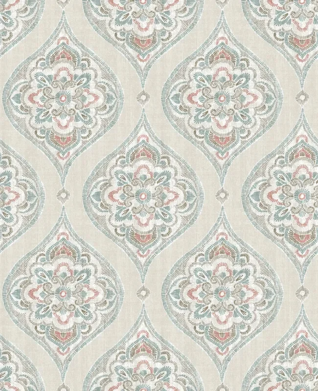 A-Street Prints 2821-25150 Adele Teal Damask Wallpaper